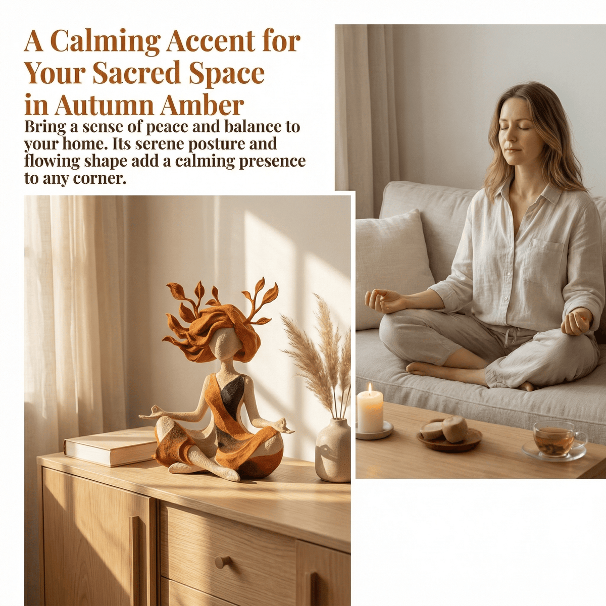 🧘 Rustgevend meditatiesculptuur | Sereen woonaccessoir