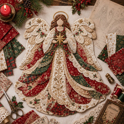 🔥LAATSTE DAG 49% KORTING - 🎅DIY-decoratieset met kerstpatchworkstof – Prachtige resultaten, geen ervaring nodig