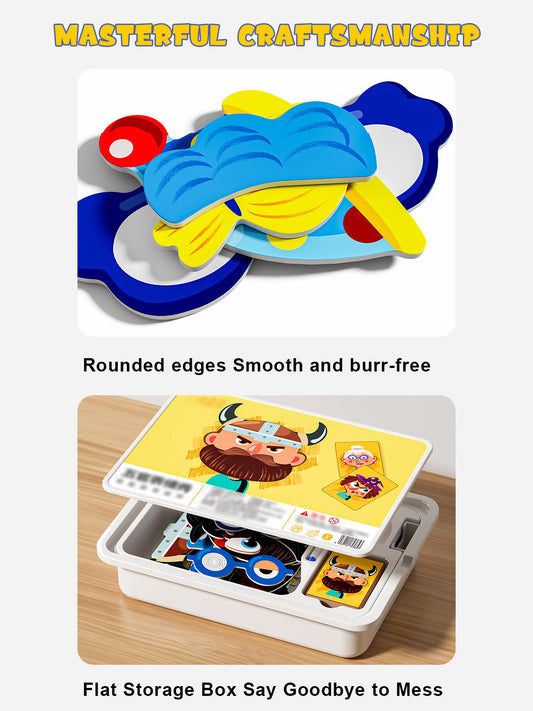 Magnetische puzzels gezicht aankleden reizen spel dubbele kant kleuterschool educatief leren speelgoed voor kinderen