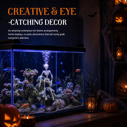 💀 Dynamisch Halloween-aquariumornament in de vorm van een skelet: een door lucht aangedreven aquariumversiering!🐠