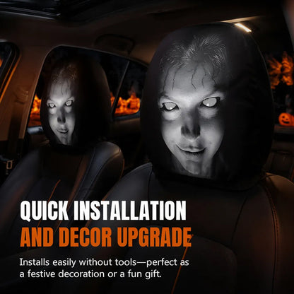 Hoofdsteunhoes met grappig patroon – auto-interieuraccessoir