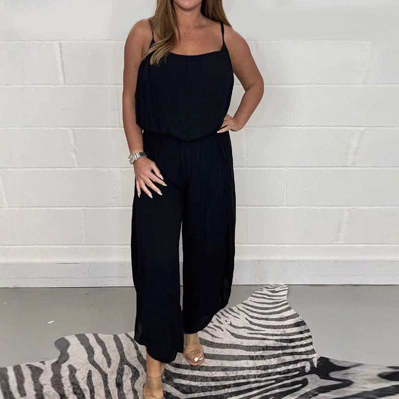 🌟Tijdelijke aanbieding 45% KORTING🎁Effen Jumpsuit Met Tailleband En Jarretels