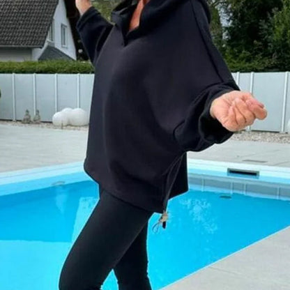 🔥Hot sale 49% KORTING🎁Effen kleur hoodie met capuchon, tweedelige set