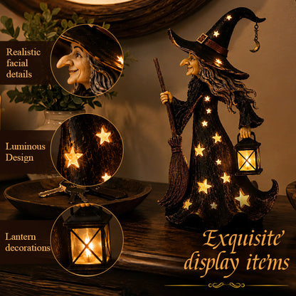 Starlight-heksen-nachtlampje | Halloween-heksenornament met warme LED-lampjes