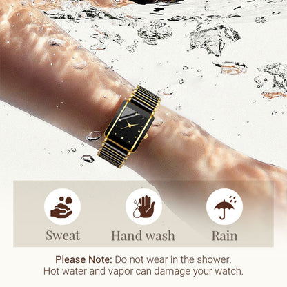 ⌚Modieus vierkant keramisch quartzhorloge