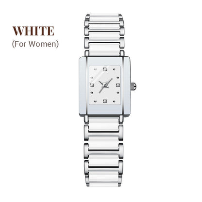 ⌚Modieus vierkant keramisch quartzhorloge