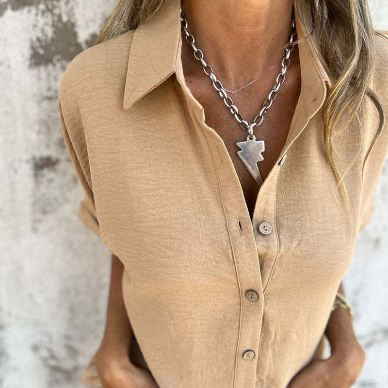 🌸Lentespecialiteiten💐 Casual monochroom los damesoverhemd