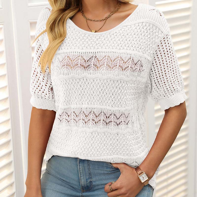 🌸Hol gehaakt shirt met korte mouwen