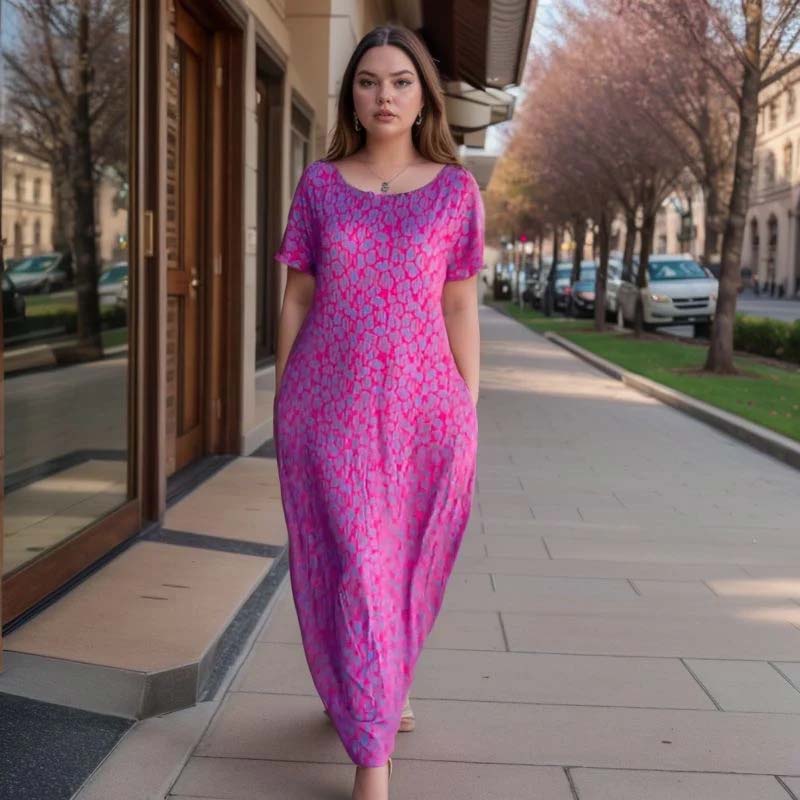 🌟Tijdelijke aanbieding 49% KORTING🎁Lange Jurk Met Korte Mouwen