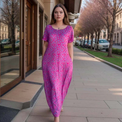 🌟Tijdelijke aanbieding 49% KORTING🎁Lange Jurk Met Korte Mouwen