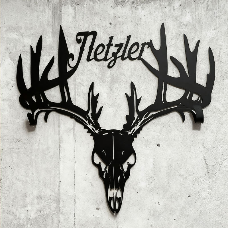 Gepersonaliseerd metalen hertenschedelrek