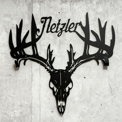 Gepersonaliseerd metalen hertenschedelrek