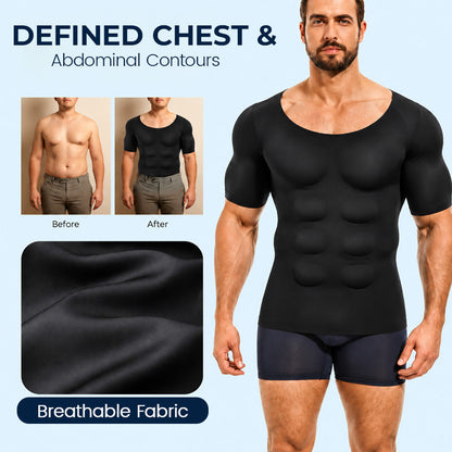 💪 Men’s Muscle Shaping T-Shirt — Instant Sculpted Torso Look!