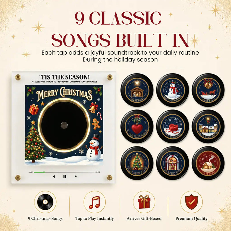 Kerstmuziek-koelkaststickers | 9 klassieke kerstliedjes – interactieve kerstversiering