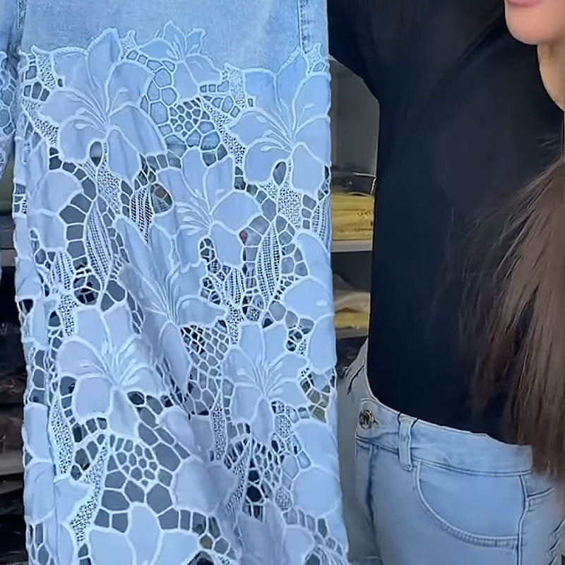 🔥Gratis verzending⏳Jeans met kanten patchwork voor dames