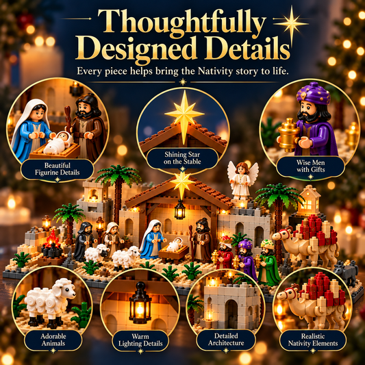 Kerststal adventskalender – 24-daagse bouwbare kerststalset