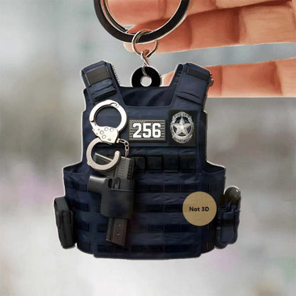 Kogelvrij vest acryl sleutelhanger