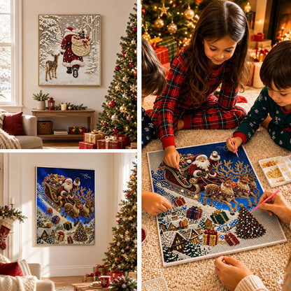 🌟 Feestelijke kerst-parel-diamantschilderij-knutselpakket