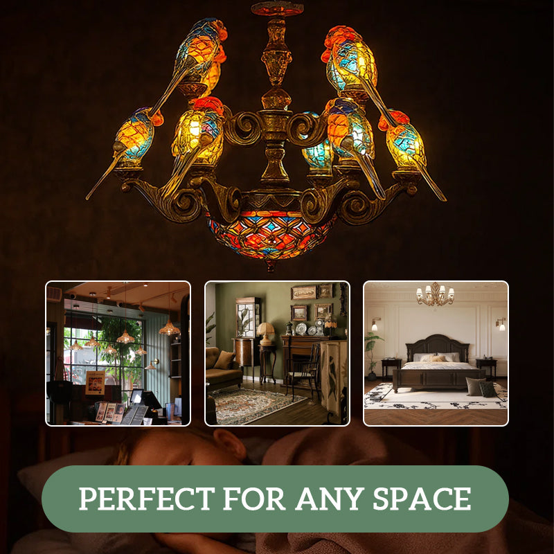 🦜 "Tropical Harmony" Papegaaienkroonluchter - Verlicht de magie van de tropen