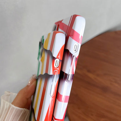 🌈Kleurcontrast gestreepte foliehoes voor mobiele telefoons