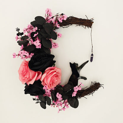 🌙Handmade Halloween Cat Wreath