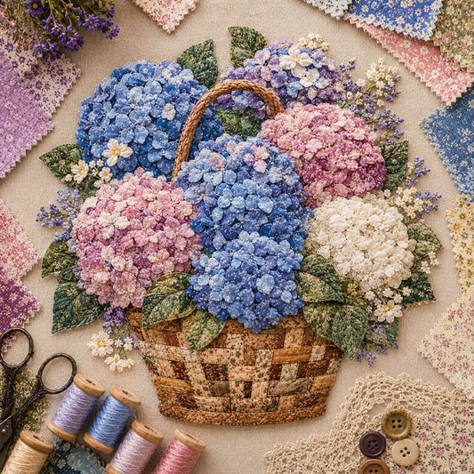 🌸🧵 Premium bloemenmand-patchwork-doe-het-zelfpakket