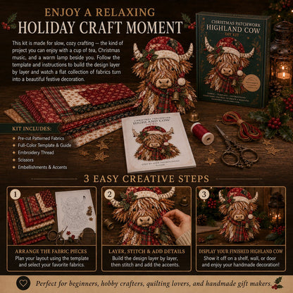🔥LAATSTE DAG 49% KORTING - 🎅DIY-decoratieset met kerstpatchworkstof – Prachtige resultaten, geen ervaring nodig