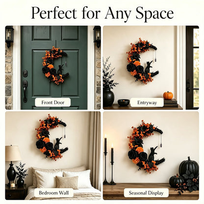 🌙Handmade Halloween Cat Wreath