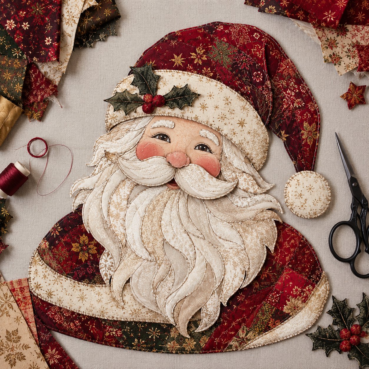 🔥LAATSTE DAG 49% KORTING - 🎅DIY-decoratieset met kerstpatchworkstof – Prachtige resultaten, geen ervaring nodig