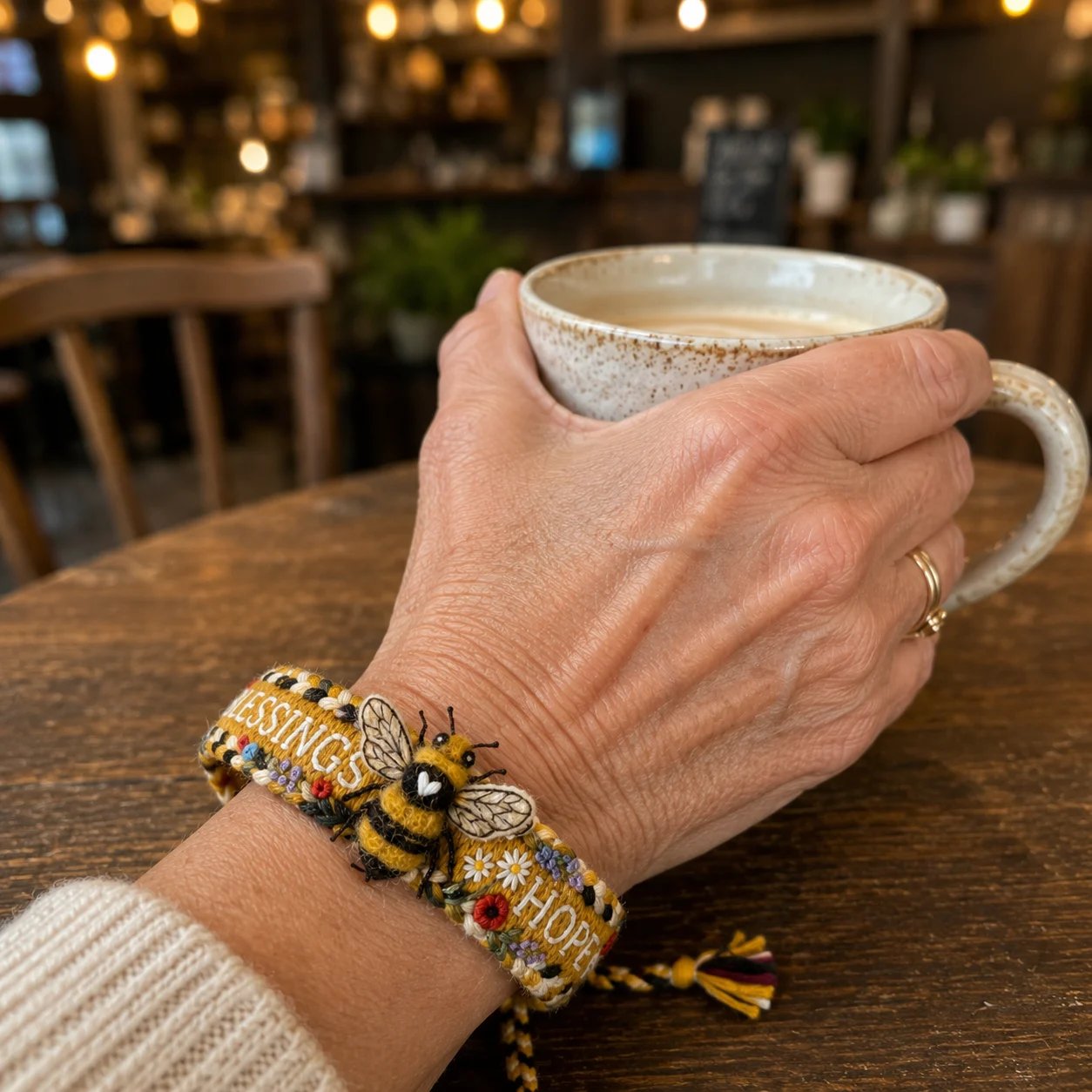 🌼Zegeningen & Hoop 🐝2026 Limited Edition Handgemaakte geweven armband met bijenmotief