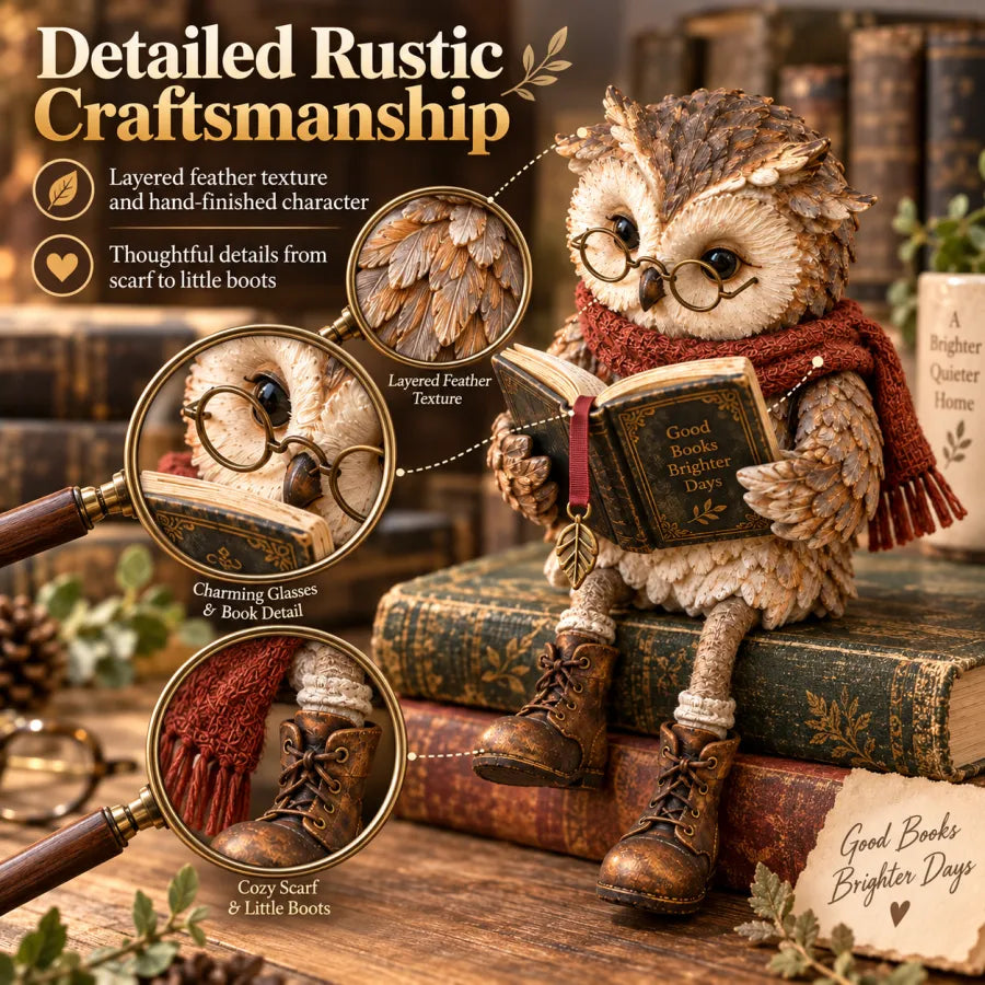 🦉 Reading Owl-beeldj