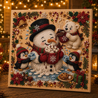 🎄 LAATSTE DAG 49% KORTING – Premium 3D Pearl Absurd Christmas Moments-kunstset | Luxe canvas met flocklaag en krasbestendige, kleurvaste parelkraaltjes – DIY grappige kerstversiering 🎅😂✨
