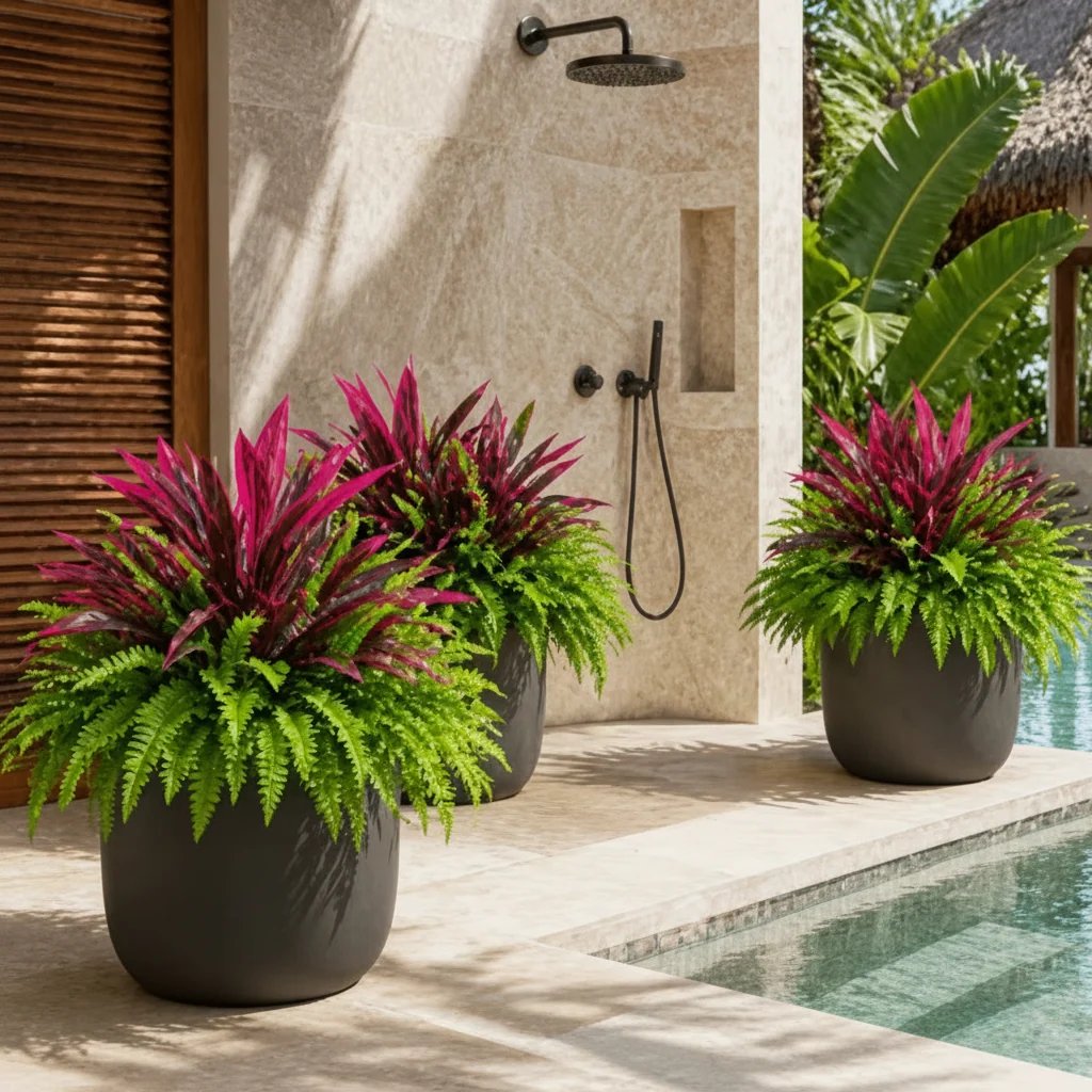 🌿 Levensechte kunstvaren & rode dracaena: UV-bestendige plant voor buiten! ✨