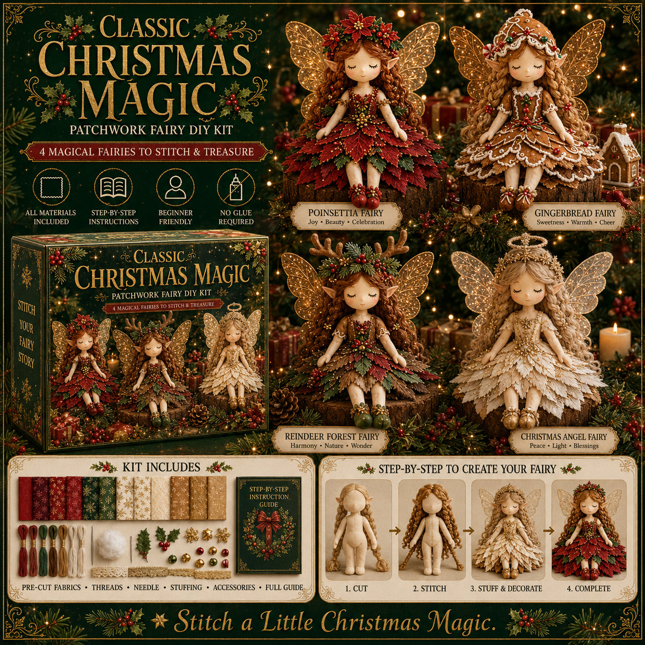 ✨ DIY-set ‘Christmas Magic Patchwork Fair