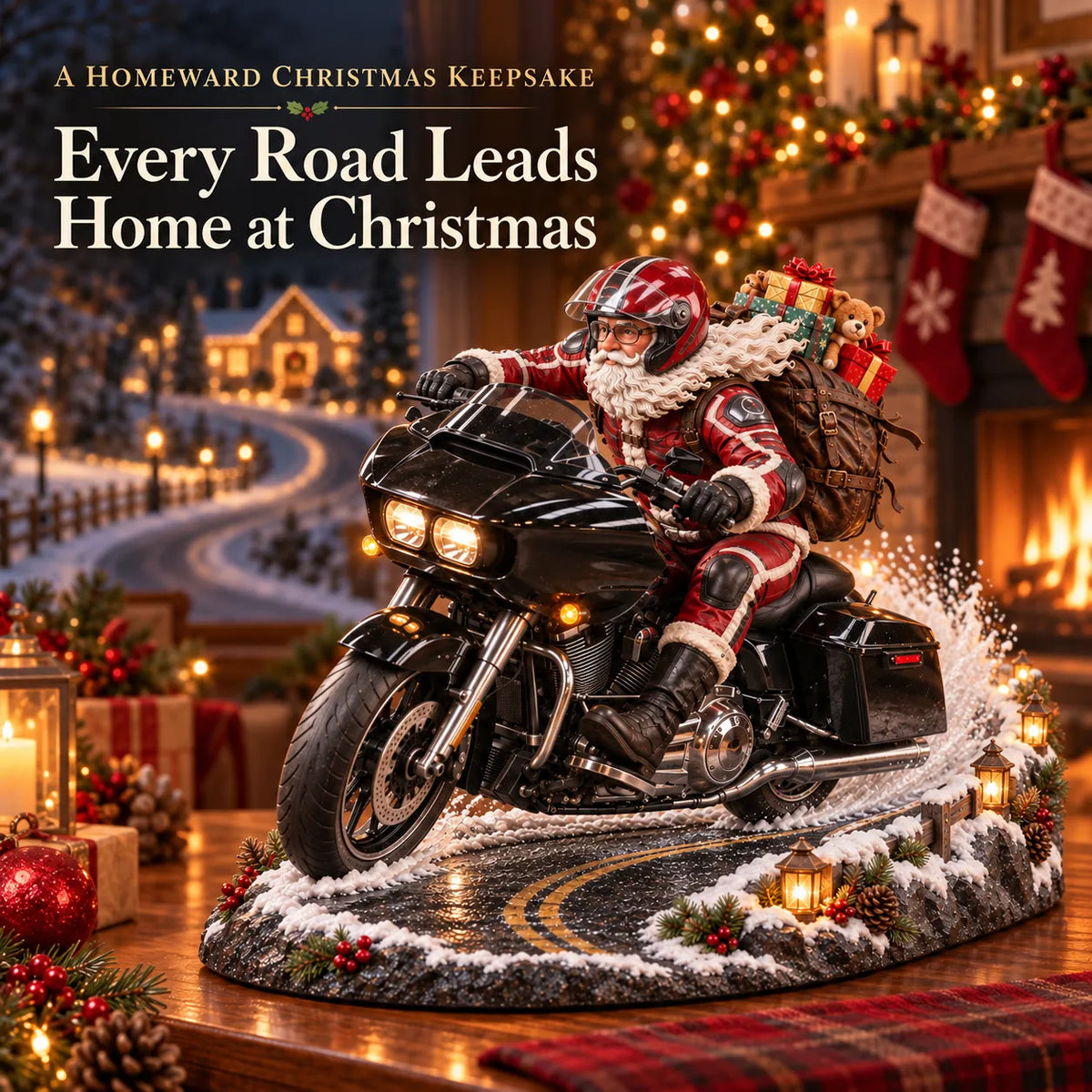 🏍️🎅 De terugreis van de kerstman – Kerstcollectie met motortour-souvenirs💨