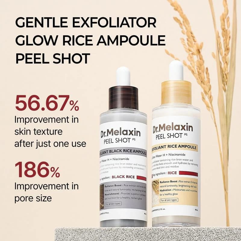 🏆Flash Sale⚡ 50K+ VERKOCHT! Bijna Weg-💥🔥Peel Shot Glow Rijst Ampul Duo