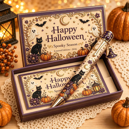 🎃🔮 Griezelige Halloween-pen-cadeauset | Decoratieve pen, bijpassende herinneringskaart en bijpassende geschenkdoos in 3 limited edition-uitvoeringen ✨