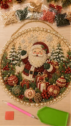 🌸🌻🍂🎄 Vier seizoenen & feestdagen: parelkunst-hangkransset | Luxe canvas met vloklaag en krasbestendige, kleurvaste parelkraaltjes – DIY handgemaakte seizoensdecoratie 💎