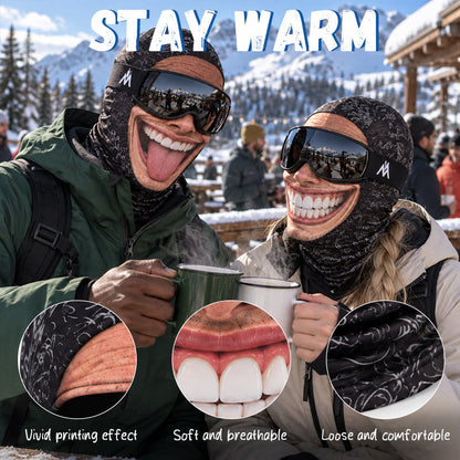 Grappig gezichtsmasker voor ski's – Hilarische bivakmuts voor de winter en het skiën