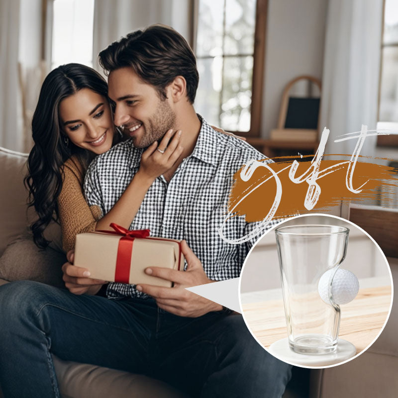 🍺⛳ Stuck-in-Glass Bierglas met Golfbal – Creatief & Uniek