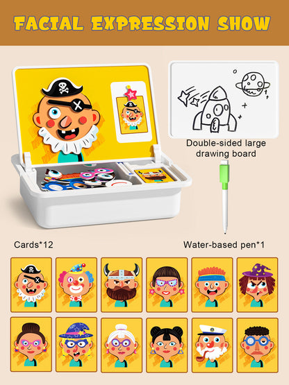 Magnetische puzzels gezicht aankleden reizen spel dubbele kant kleuterschool educatief leren speelgoed voor kinderen