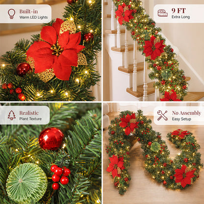 🎄 Kerstkrans van dennennaalden voor op de deur, de schoorsteenmantel en als kerstdecoratie voor in huis