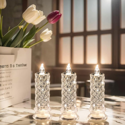 ✨ Crystal Rose Candle Light - Romantische gloed zonder rommel
