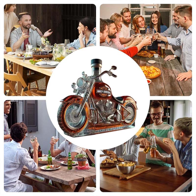 Creatieve Motorfiets Glazen Wijnfles