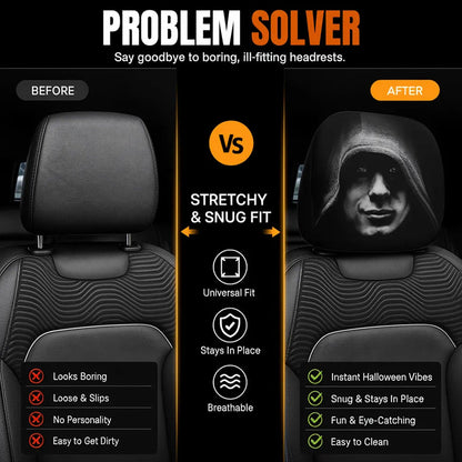 Hoofdsteunhoes met grappig patroon – auto-interieuraccessoir