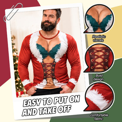 Grappig kerstshirt met lange mouwen | Leuke, feestelijke kerstkleding voor dagelijks gebruik