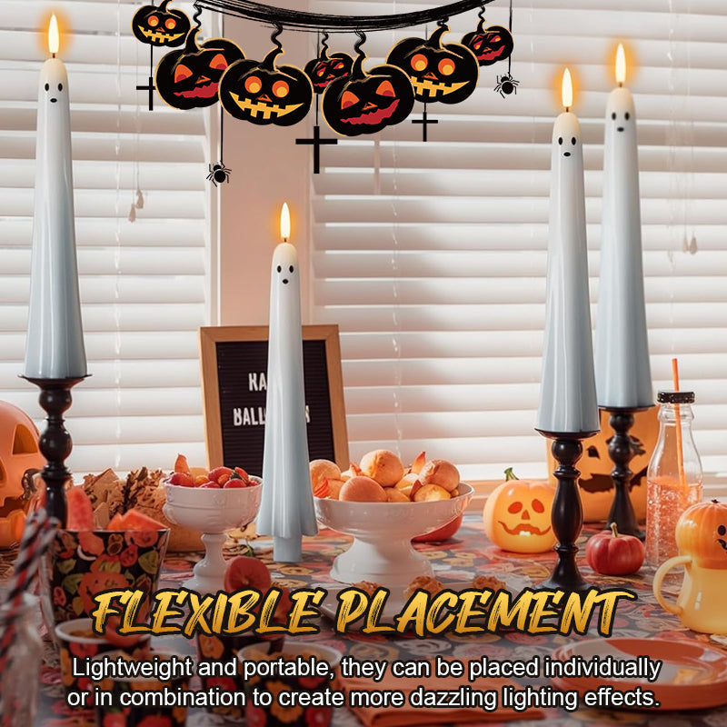 🎃👻 Op afstand bedienbare LED-spookkaars met 3D vlam 👻🎃