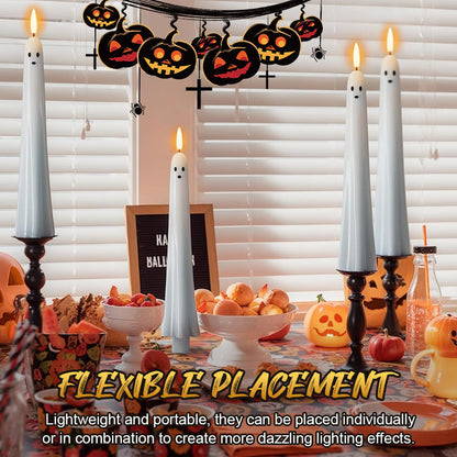 🎃👻 Op afstand bedienbare LED-spookkaars met 3D vlam 👻🎃