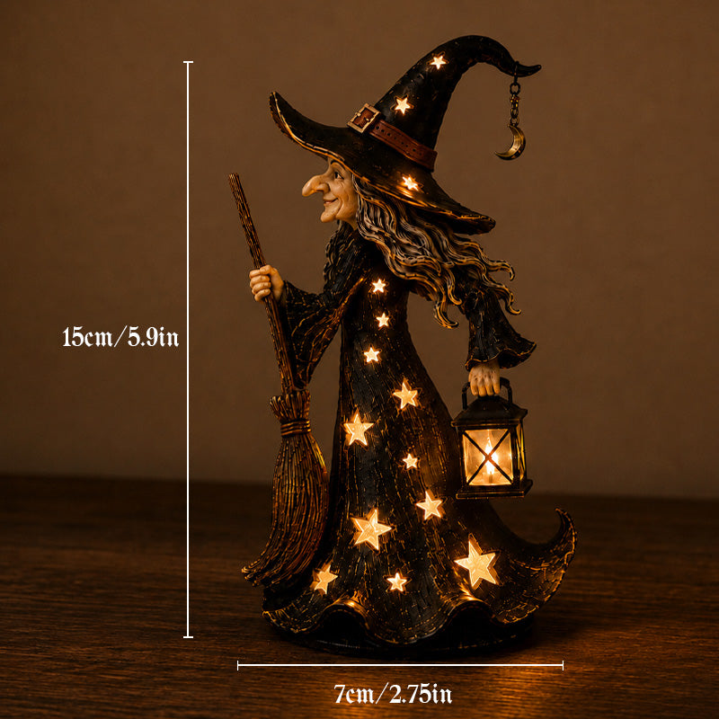 Starlight-heksen-nachtlampje | Halloween-heksenornament met warme LED-lampjes