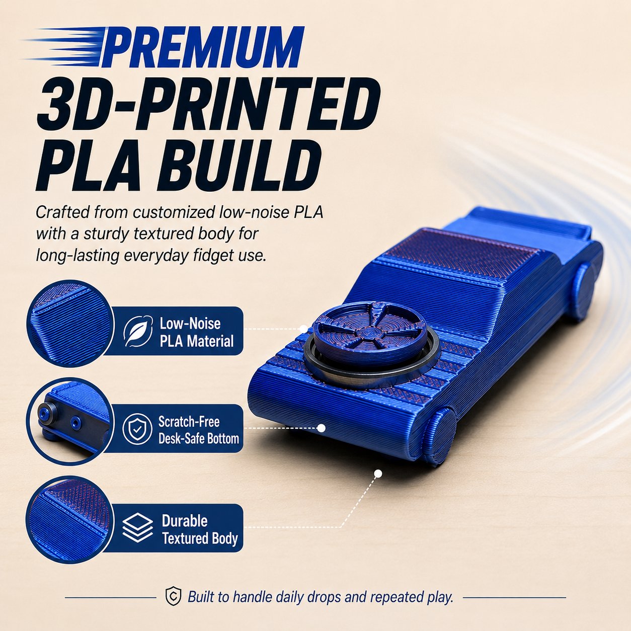 🏎️ De FidgetDrifter | Draagbaar drift-speelgoedautootje